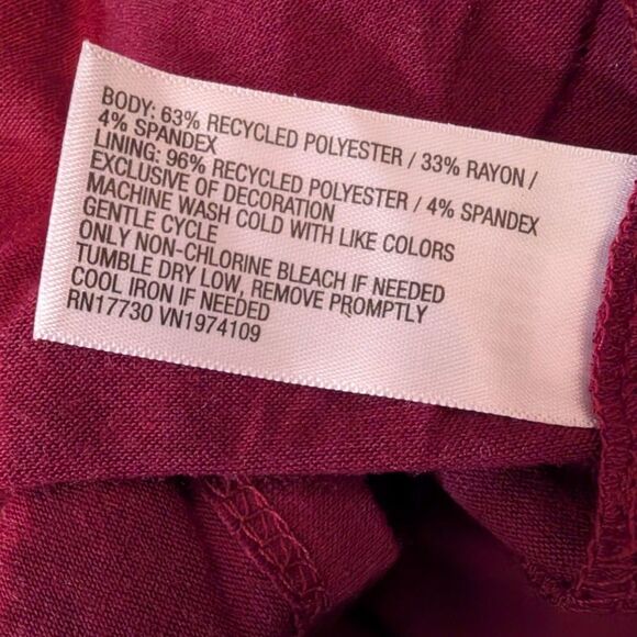 Women's Tiered Mini Skirt -Wild Fable- Burgundy Size L - Picture 4 of 4